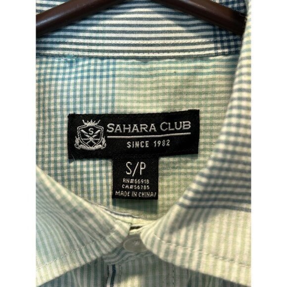Sahara Club Small Green Plaid‎ Shortsleeve Buttonup - Picture 2 of 3